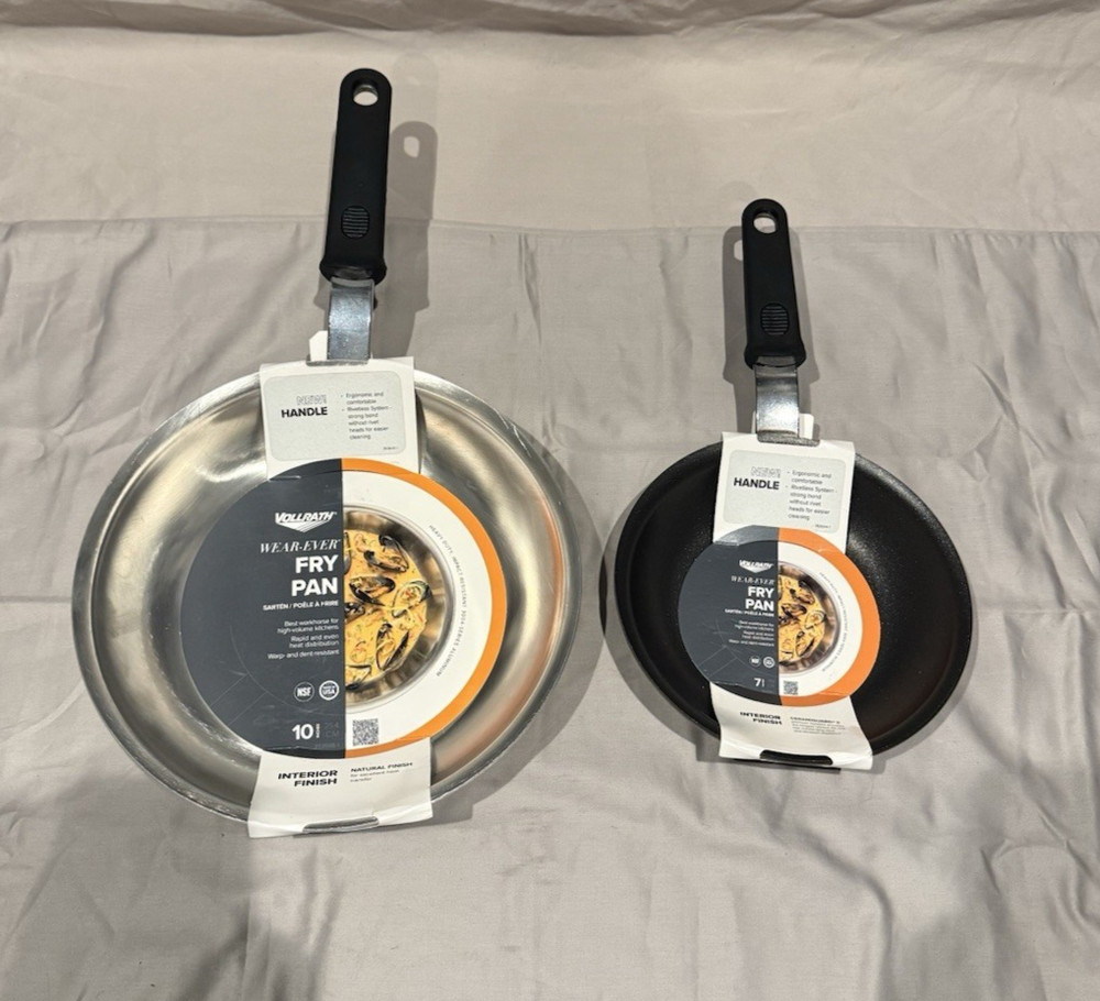 NEW Vollrath 3004 Series Aluminum Heavy Duty Fry Pan Set 7″ & 10″ FAST SHIPPING