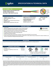 Syston 18/5 Thermostat HVAC Wire 100% Solid Copper CL3R/FT4/CMR (Riser-Rated)