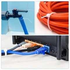 500Pcs 4 Inch 40 Lbs Mount Head Cable Zip Ties Self-Locking Nylon Zip Black