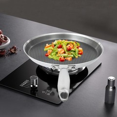 10-Inch Stainless Steel Non-Stick Crepe Pan with Flat Design for Easy Cooking