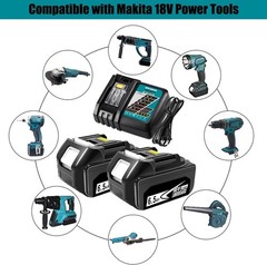 18V Battery and Charger For Makita 6.5Ah Lithium-Ion BL1830 BL1850 BL1860 BL1840