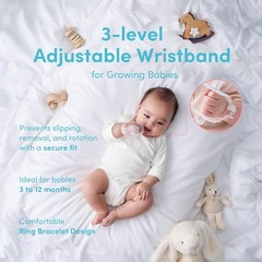 Baby Wrist Teething Mitten for 3-12 Months – Anti-Drop Hand Teether Adjustable