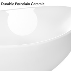 Modern Ceramic Vessel Sink – Bathroom Vanity Bowl – Large Oval White
