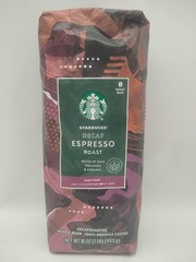 Starbucks Decaf Espresso Dark Roast Whole Bean Coffee 6-1lb / 16oz Bags