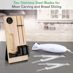 Nutrichef PKELKN16 Portable Electrical Food Cutter Knife Set with Bread Carving