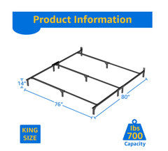 Ardent 7in King Metal Bed Frame No Tools Easy Assembly Heavy Duty