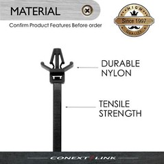 100 UV Nylon Cable Wire Zip Ties Arrow Head Push Mount 50 LBS 7.2″ Inch Black