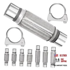 Swpeet 3Pcs 2.5 x 7.9 Inches Exhaust Flex Pipe with 2.5 Inches 2.5″X8″/12″