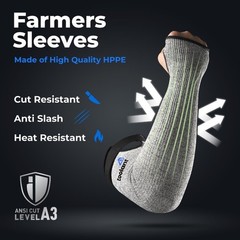 Cut Resistant Arm Sleeves with Thumb Hole, Protective Forearm Guards for