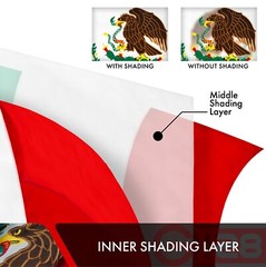 G128 – Mexico (Mexican) Flag | 3×5 feet | Double Sided 210D Embroidered