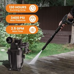 3400PSI Power Pressure Washer Pump for 3/4″ Shaft Horizontal Washer Pump 2.5