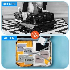 14Pcs Days of Week Packing Cubes Travel Organizer Pouches for Suitcases Light…