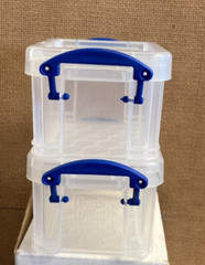 (2) Really Useful Box 0.14 Liter Snap Lid Storage Containers