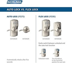 Schlage FE575 CAM 619 ACC Camelot Keypad Lock & Accent Lever Electronic Keyless