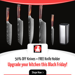 Takeshi 5-Piece Japanese Carbon Steel Knife Set + FREE Stainless Steel Holder