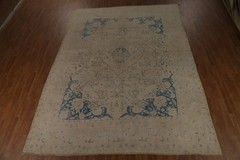 Muted Traditional Area Rug 10×13 Handmade Wool Distressed Floral for Any Room