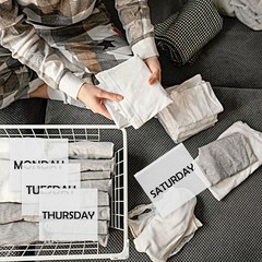 14Pcs Days of Week Packing Cubes Travel Organizer Pouches for Suitcases Light…