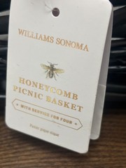 Williams-Sonoma Honeycomb Picnic Basket-READ