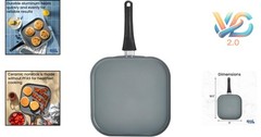 11-Inch Ceramic Nonstick Griddle Pan Aluminum Gas & Electric Stovetop Black