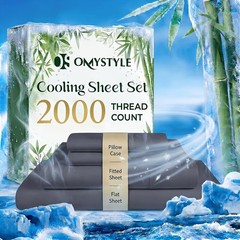 4-Piece Premium Bamboo Blend Bed Sheet Set Deep Pocket Breathable Soft Sheets