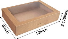 Luxury 12x8x2.5 inch Window Bakery Boxes – 8 Pack for Perfect Treat Presentation