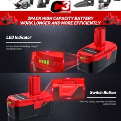 1-2Pack 8.0Ah for Craftsman 19.2V Lithium Battery C3 DieHard 11375 6.0Ah/Charger