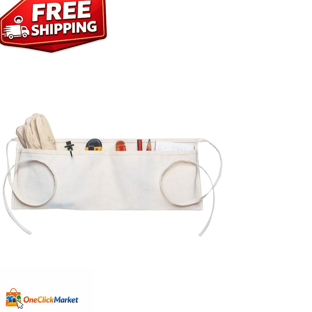 Stylish Two-Pocket Unisex Canvas Waist Apron in Classic White – Hand Wash Only
