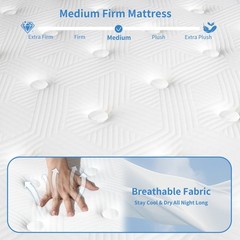 12″/14″ Twin Full Queen King Size Mattress Hybrid Foam Pocket Coils Bed In a Box