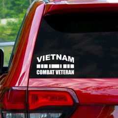 Vietnam Combat Veteran Decal 5″ Wide Window Sticker – 28 Different Colors!