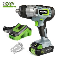 WORKPRO Cordless Impact Wrench 1/2″ 320 Ft Pounds Max Torque 20V Battery Charger