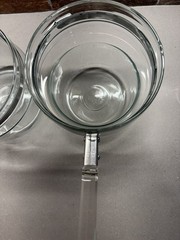 Vintage PYREX Flameware Clear Glass Double Boiler Two-Piece Saucepan Set no lid
