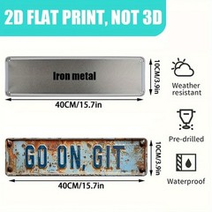 Vintage Go On, Git Wall Decor Street Signs Bar Metal Tin Signs Front Door 16x4in