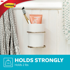 Command Bath Accessory Organizer: 3.4 in. x 4.4 in. x 3.8 in. (Satin Nickel)