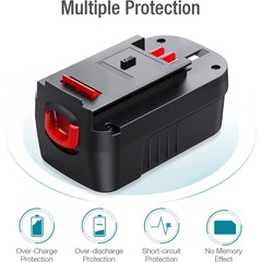 2 Pack 18V 3.0Ah For Black and Decker HPB18 18 Volt Battery HPB18-OPE 244760-00A