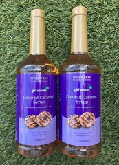 (2x) GIRL SCOUTS Sugar Free COCONUT CARAMEL SYRUP Coffee Drinks Desserts 33.8oz