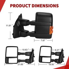 Towing Mirrors Ford F250 F350 F450 F550 2008-2016 Power Extension Black Left …