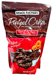 Snack Factory Dark Chocolate Crunch Pretzel Crisps 20 Oz EXP 04/2026