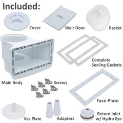 Rx Clear WideMouth Thru-Wall Skimmer for Above Ground Swimming Pools