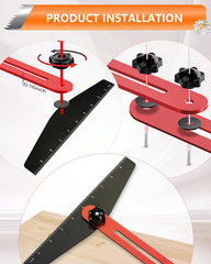 AXIUM Stair Tread Template Tool, Aluminum Alloy Stair Measuring Tool, Adjustable