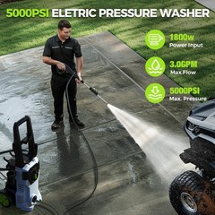 Electric Pressure Washer 5000PSI Max 3.0GPM Portable Power Washer 4 Quick Nozzle