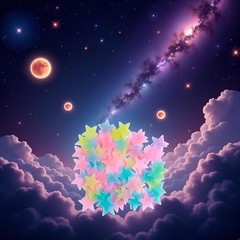 100Pcs Multicolor Glow in The Dark Luminous Stars Fluorescent Noctilucent