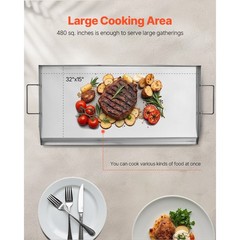 VEVOR Flat Top Griddle Gas Grill Solid Flat Top Grill Stove 32″ x 17″