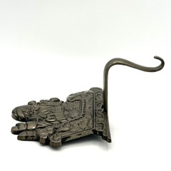 Cast Iron Silver Santa Claus Sleigh Christmas Stocking Hanger Grandeur Noel
