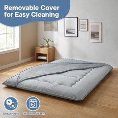 4-Inch Floor Mattress,Japanese Tatami Futon Mattress w/Removable Cover,Roll Up