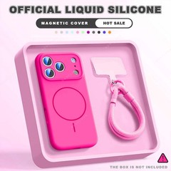 Magnetic Wrist Strap Liquid Silicone Phone Case For iPhone 11 12 13 16 17 Pro Ma