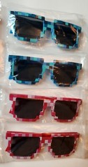 12PCS Pixel Sunglasses – Assorted Colors, Fun Party Favors for Kids Teens Adults