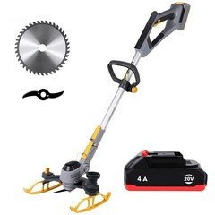 20V Brushless Brush Cutter Cordless Weed Trimmer w/ LCD＆4.0Ah Battery＆Blades
