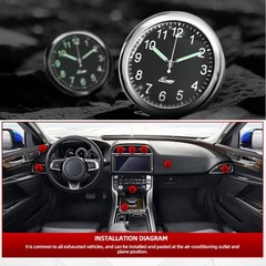 In-Car Mini Luminous Quartz Analog Clock Dashboard Stick-On Watch Decoration
