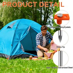 16 Pack Tent Stakes, Galvanized Non-Rust Camping Tent Pegs, 7.1 Inch Heavy Du…