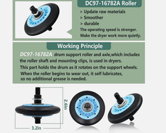 For Samsung Dryer Repair Kit DC97-16782A Roller 6602-001655 Belt DC93-00634A